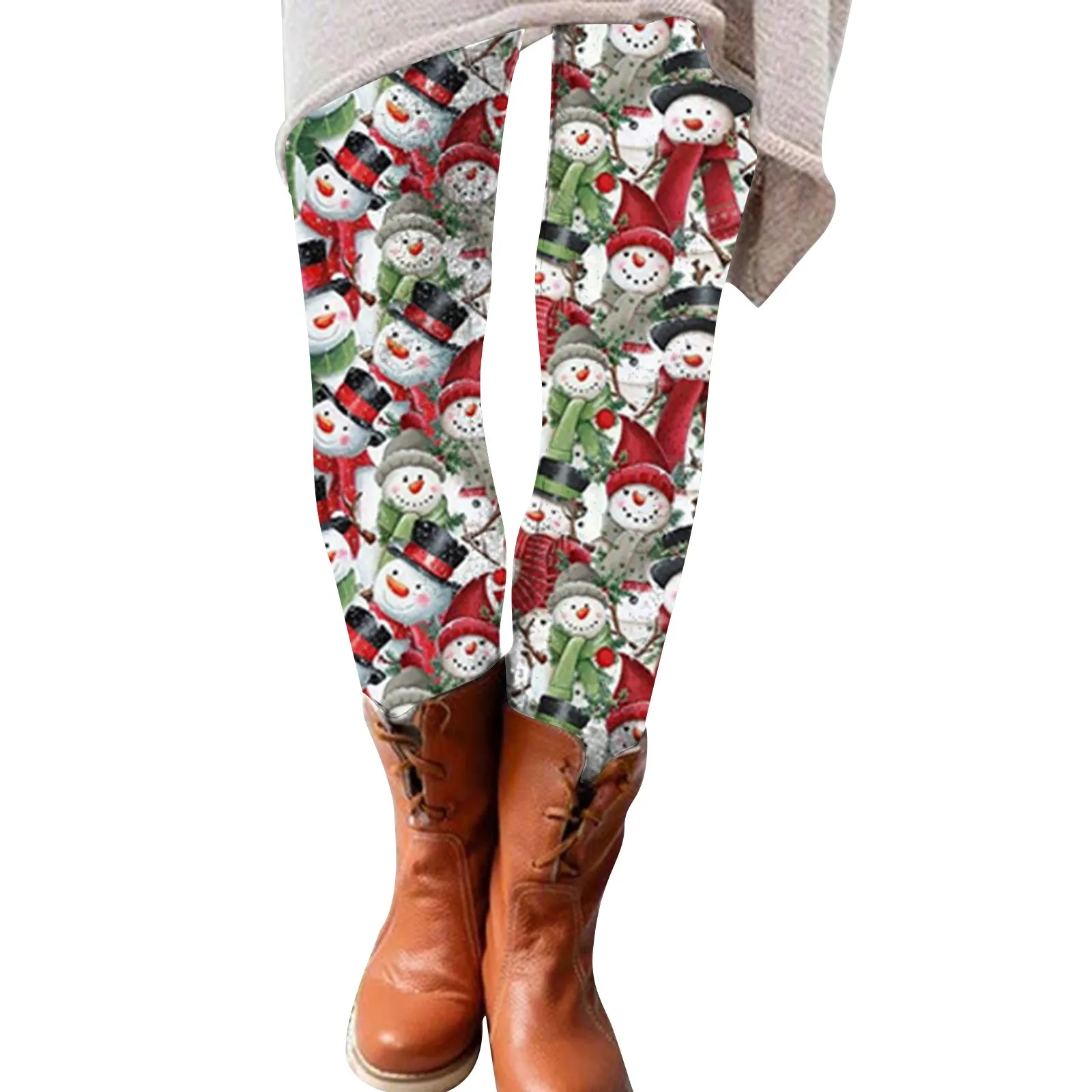 

Women's Sexy Christmas High Waisted Leggings Tight Fitting And Stylish Perfect Base Layer Long Leggings for Women Cotton Pockets