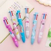 4 Piece Stationery 6 Color Unicorn Pens Multicolor Ballpoint Pen Multifunction Creative Kids Pen 4