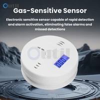 เครื่องตรวจจับคาร์บอนมอนอกไซด์ เครื่องตรวจจับควัน จอแสดงผล LCD เครื่องตรวจจับก๊าซพิษไร้สายในบ้าน เครื่องตรวจจับการรั่วไหลของก๊าซพิษ เสียงเตือนไฟไหม้ 1