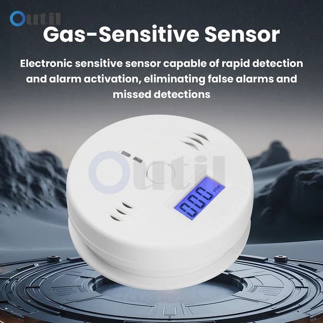 เครื่องตรวจจับคาร์บอนมอนอกไซด์ เครื่องตรวจจับควัน จอแสดงผล LCD เครื่องตรวจจับก๊าซพิษไร้สายในบ้าน เครื่องตรวจจับการรั่วไหลของก๊าซพิษ เสียงเตือนไฟไหม้ 1