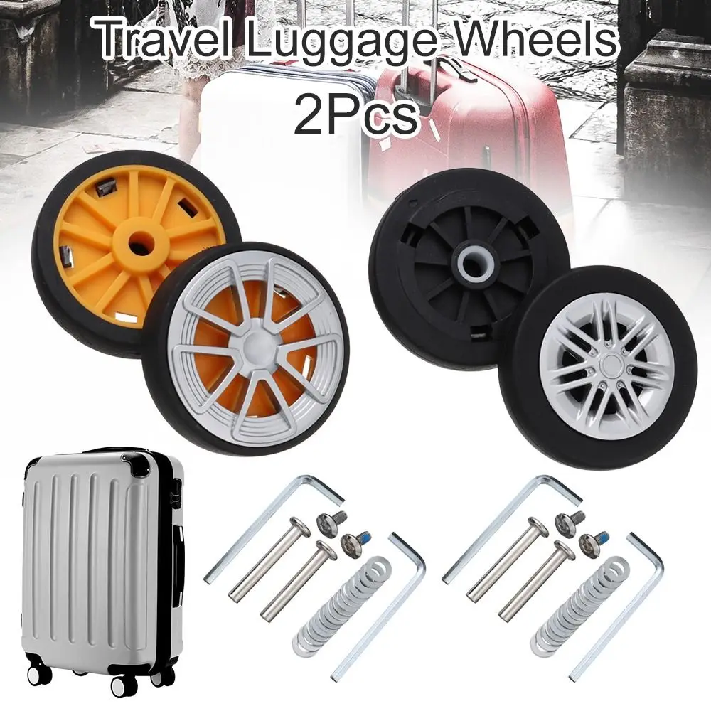 2Pcs Replace Wheels With Screw For Travel Luggage Suitcase Wheels Axles