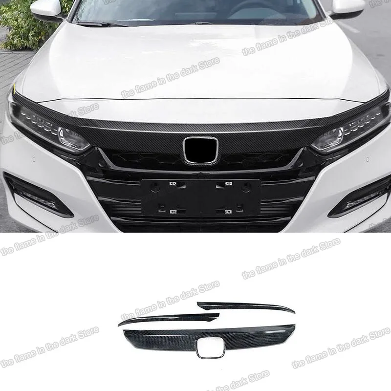 

Lsrtw2017 Carbon Fiber Car Front grille Engine Hood Edge Trims for Honda Accord 10th 2018 2019 2020 Accessories Auto Kit Parts