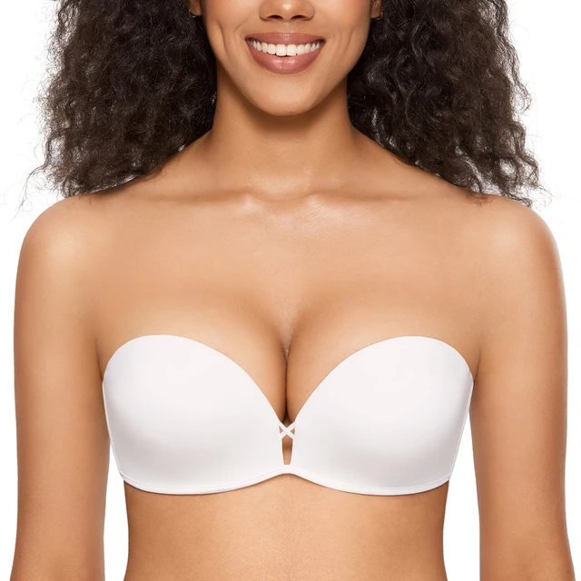 Women's Push Up Strapless Bra Convertible T-shirt Underwire Add-2