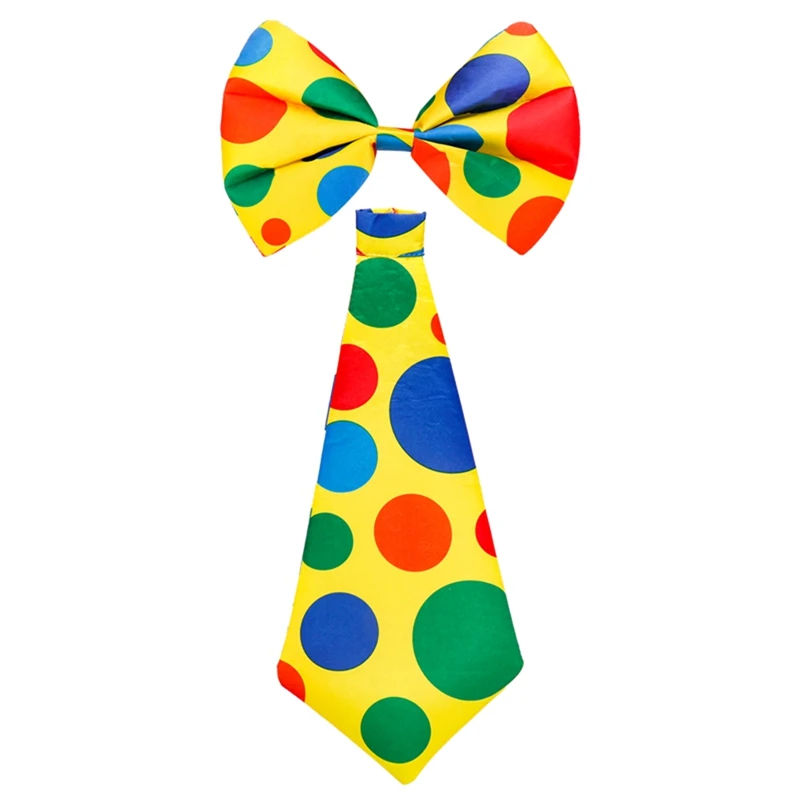 Clown Tie Bow Carnival Circus Costume Cosplay Fancy Dress Prop Colorful Polka Dot Party Sets Adult Children Role Play Suits