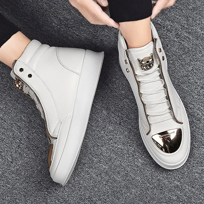 High Top Casual Shoes Men Sneakers Fashion Skateboard Shoes Leopard Platform Shoe Sport Training Men's Ankle Boots sports shoes casual shoes