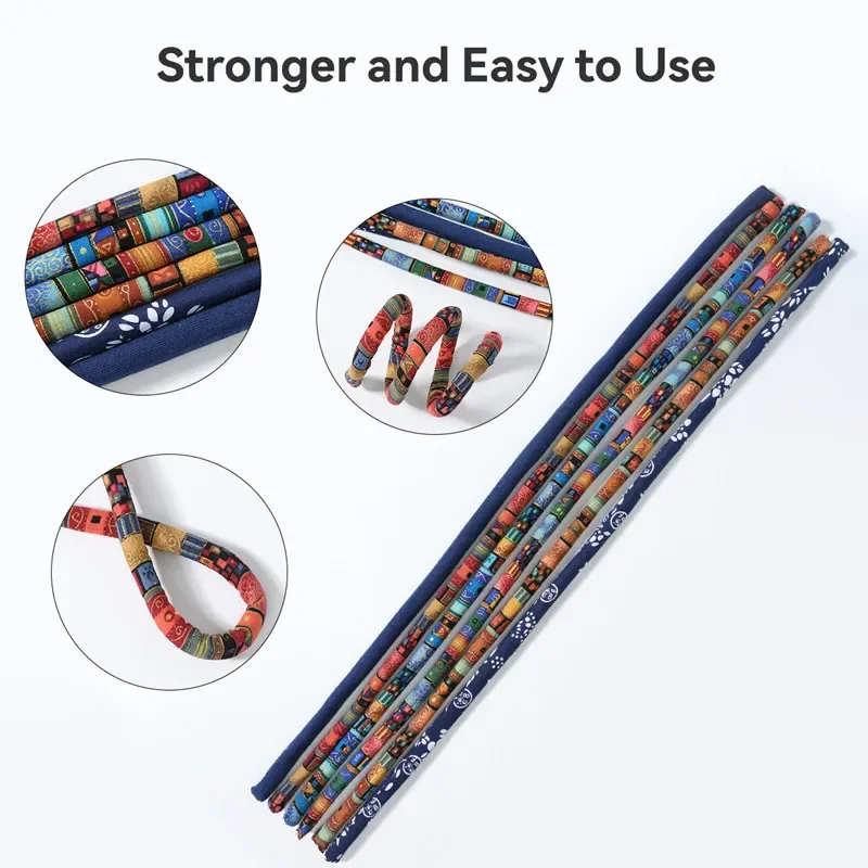 Hair Accessories Bendable Hair Bands Ethnic Style Hair Ropes Ties Horsetail Headband Colorful Dreadlocks Long Ponytail Hairpin 5