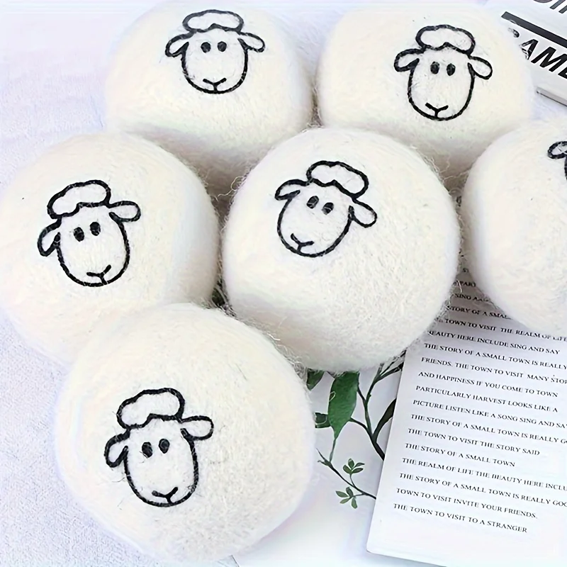 6pcs Wool Drying Balls Static Electricity Reducing Wrinkle Softener Washing Ball Clothes Care Supplies Home Cleaning Gadgets laundry ball