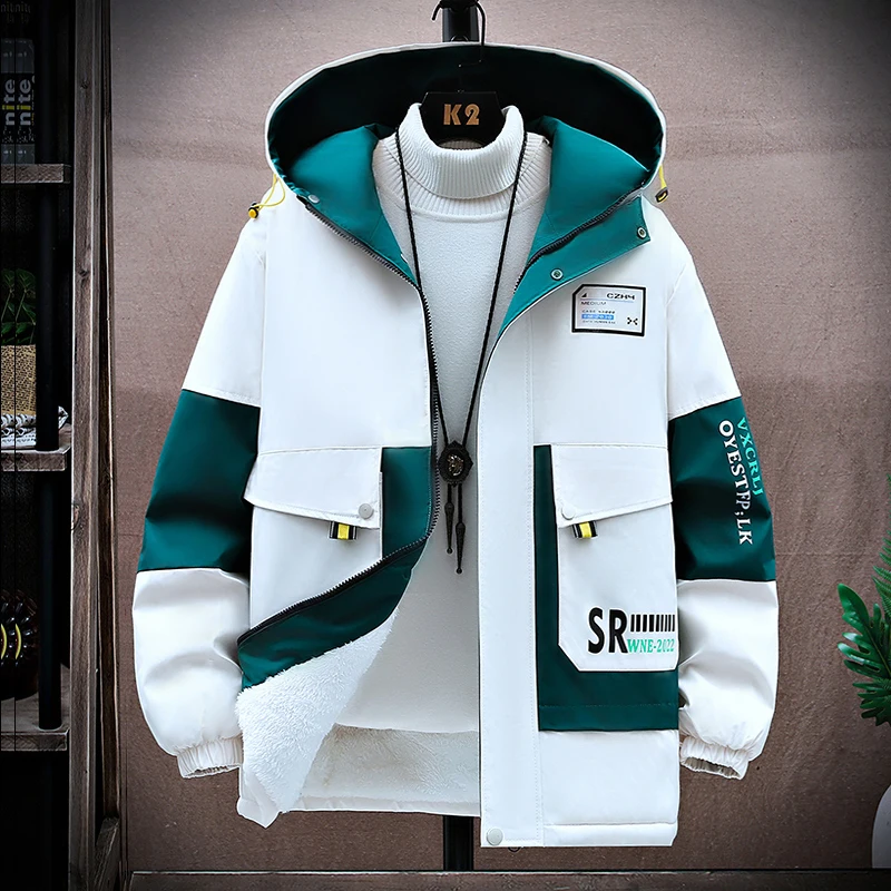 Mens Jackets 2024 Winter Parka Men Windbreak Thicken Warm