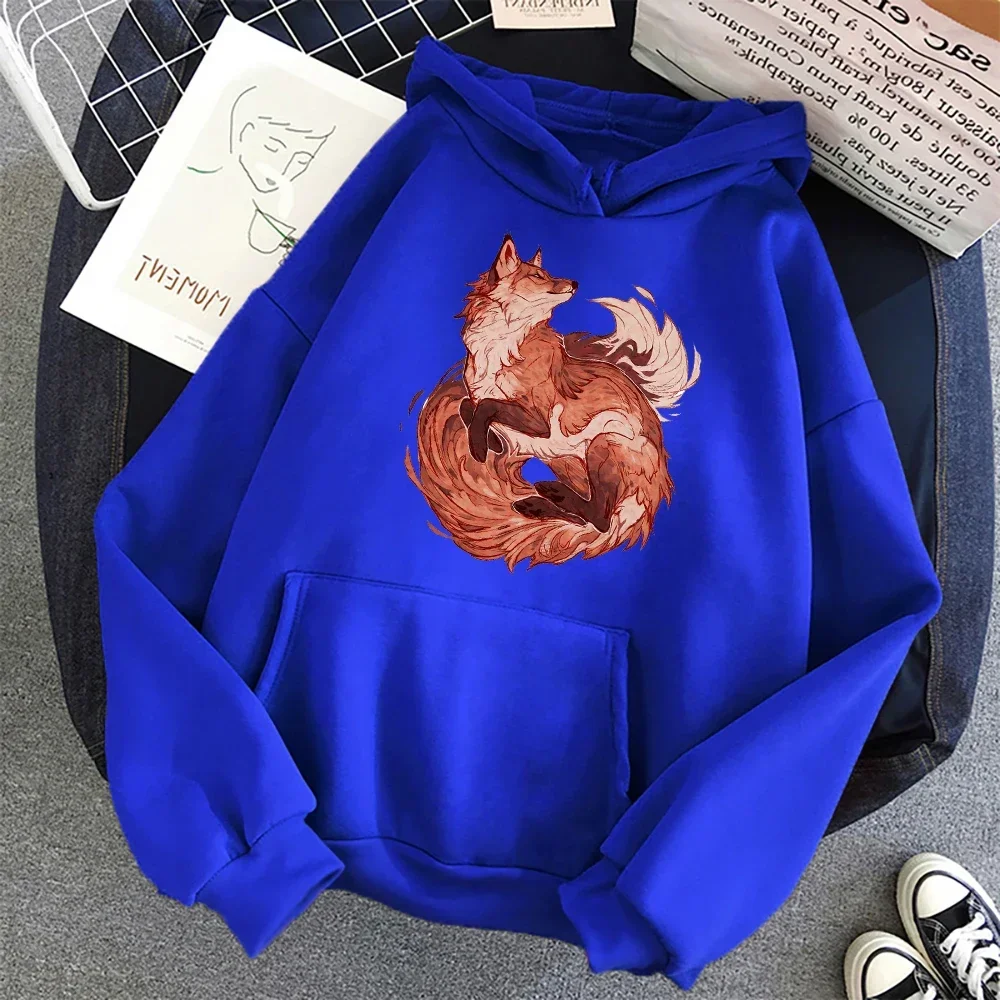 

Lovers Trend Hoodie Fox Ukiyo-e Animal Japan Manga Hoodies Autumn Fleece Women Sweatshirts Cute Streetwear Hipster Men's Clothes