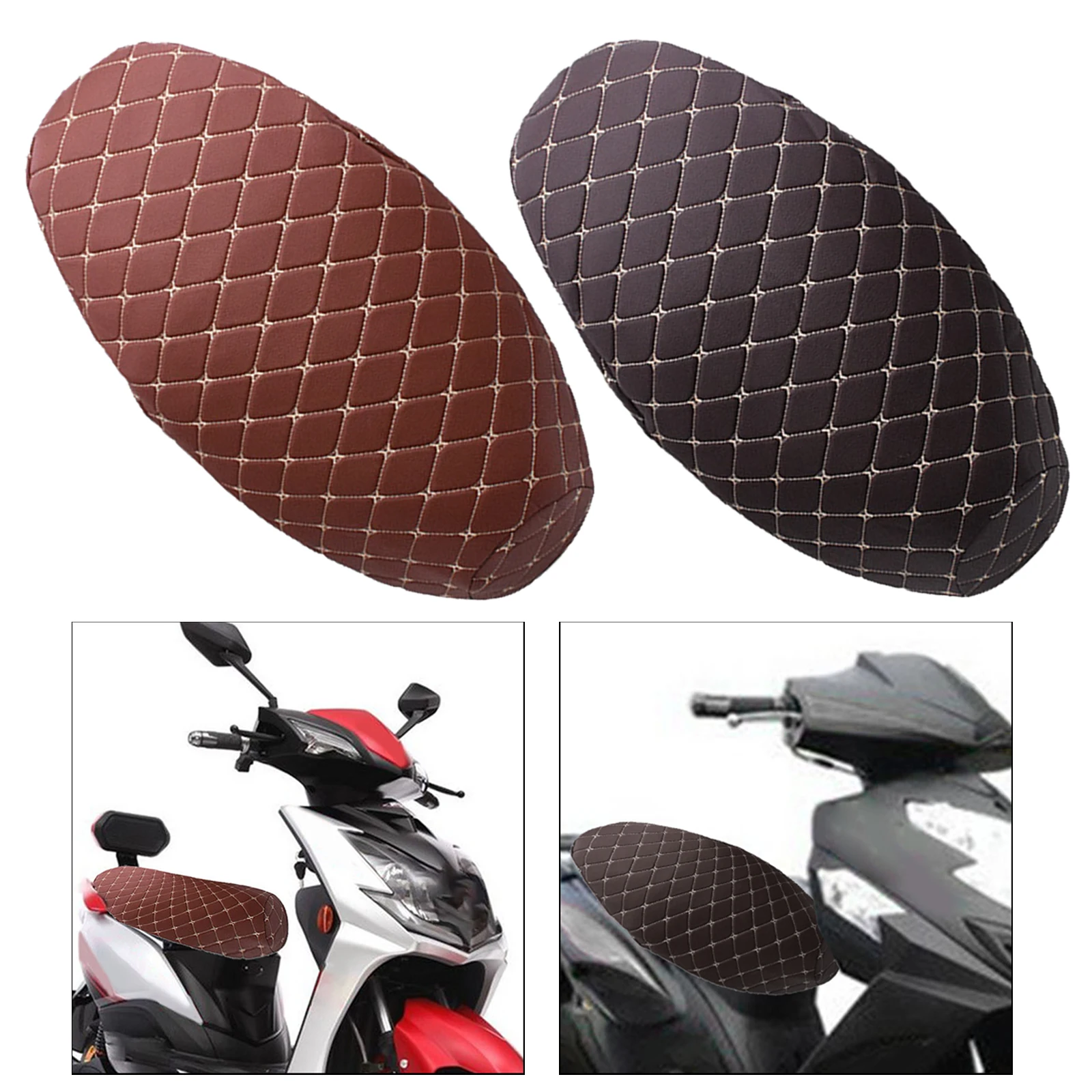 UniversalMotorbikeSeatCoversPULeatherWaterproofSunscreenSeat