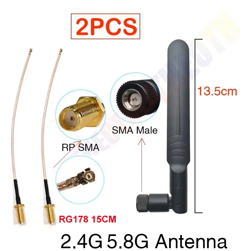 ตัวเลือกสินค้า เสาอากาศ Wi-Fi ดูอัลแบนด์ 2.4/5.8GHz พร้อมขั้วต่อ SMA สำหรับ IoT