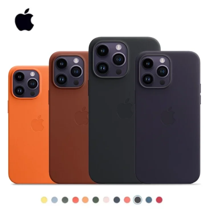 iPhone Case Official Original Apple Leather With Magsafe Case For iPhone 15 14 13 12 Pro Max 15 Plus Case Wireless Charging Magnetic Cases
