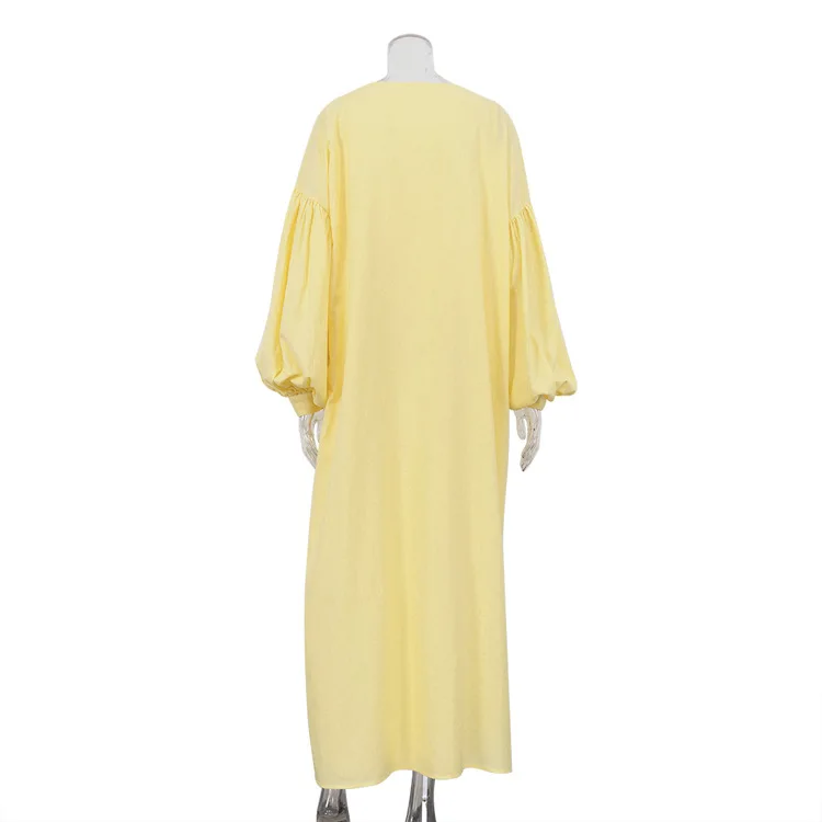 Loose 2 Piece-Set Long Dress Cover up Clothes For Women Casual V-Neck Solid High Waist Beach Holiday Maxi Dress Outfits