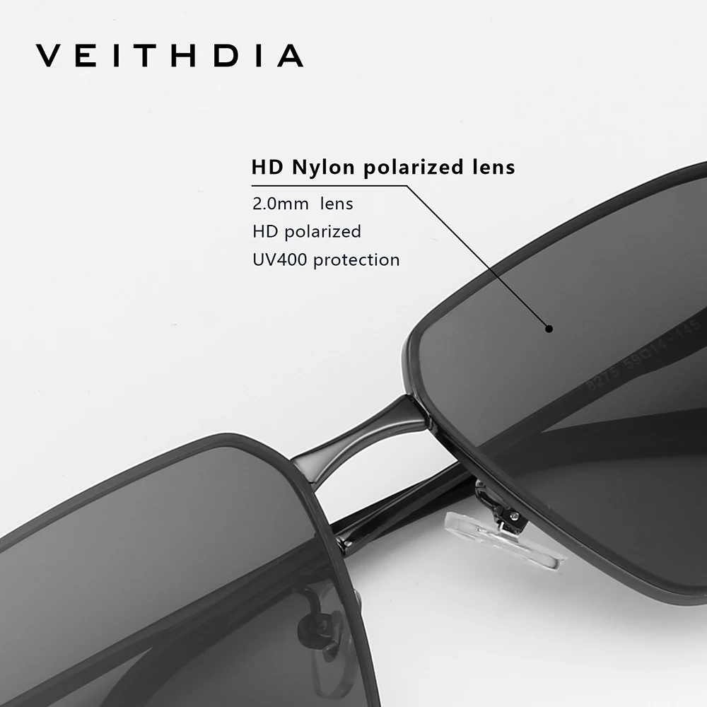 VEITHDIA Brand Fashion Vintage Sunglasses Polarized UV400  display picture 2