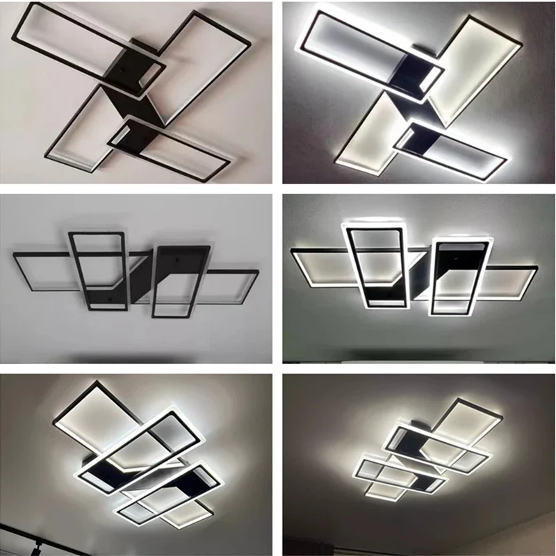 New Modern Led Chandeliers For Living Dining Room Bedroom Nordic Aluminum White/Black Ceiling Light 85V-260V With Remote Control 6