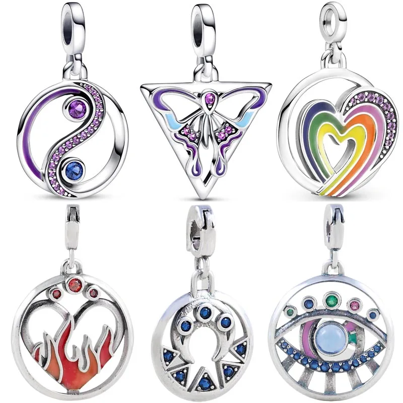 Me Balance The Eye Yin & Yang Farfalla Medaglione Ciondolo Perline 925 Sterling Silver Me Charm Fit Braccialetto Popolare Gioielli Fai Da Te