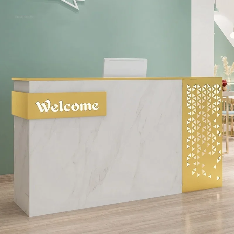 Modern Beauty Salon Reception Desks Hairdressing Shop Paint Front Desk Clothing Store Oral Dental Medical Reception Cashier E