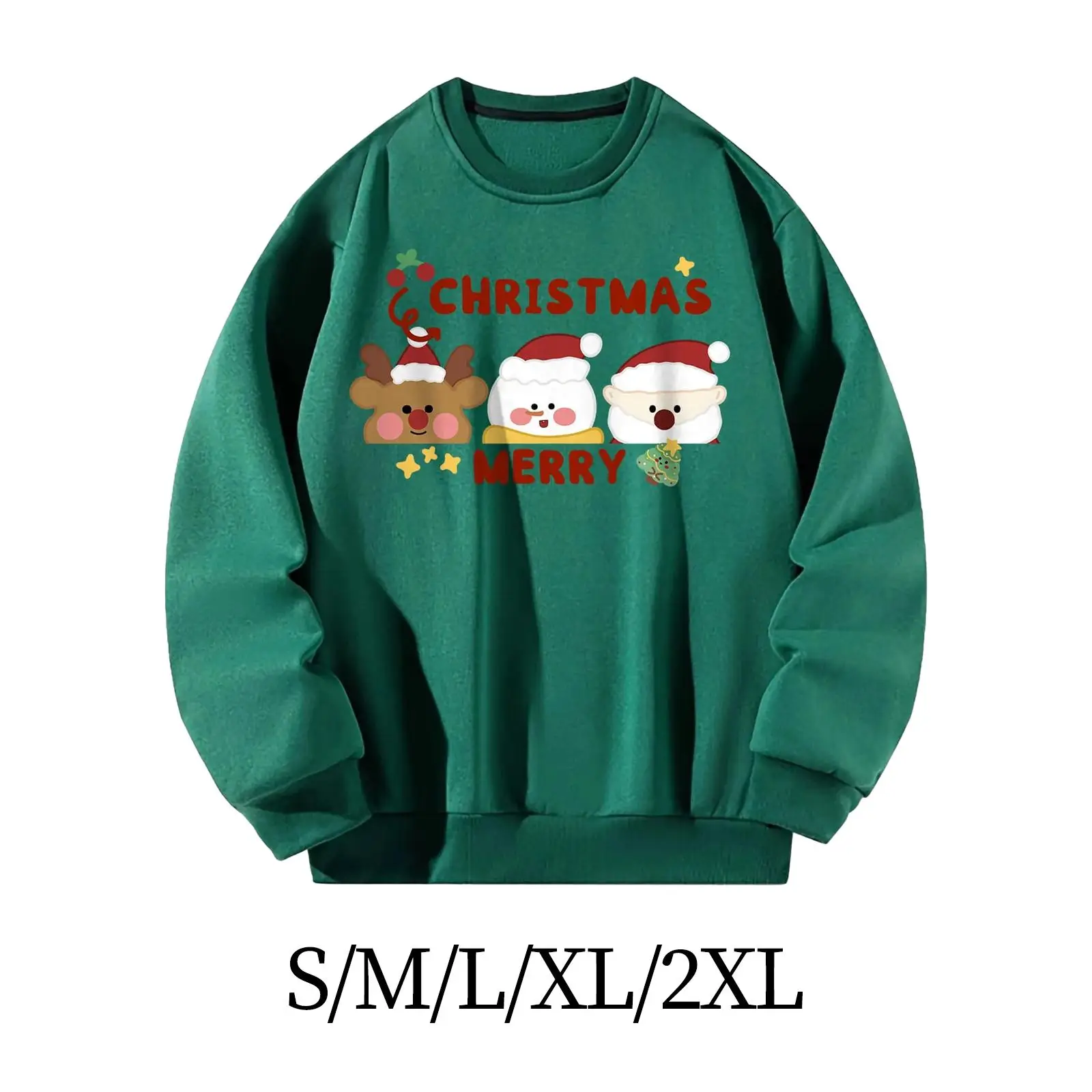 

Women Crewneck Sweatshirt Merry Christmas Round Neck Pullover Sweatshirt Long Sleeve for Shopping Travel Fall Work Loose Fit