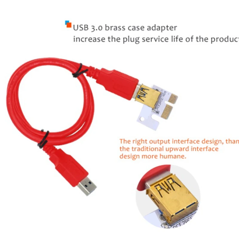 PCIE stoupačky USB3.0 vysoký rychlost grafika karta PCIE adaptér karta 1X na 16X VER012 expandér PCIE stoupačky karta pro báňský