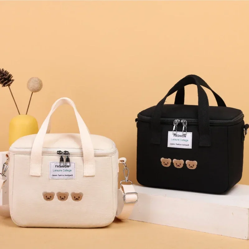Lunch Bag Cooler Girls Family School Picnic Dinner Container Insulated Canvas Aluminium Foil Thermal Food Box
