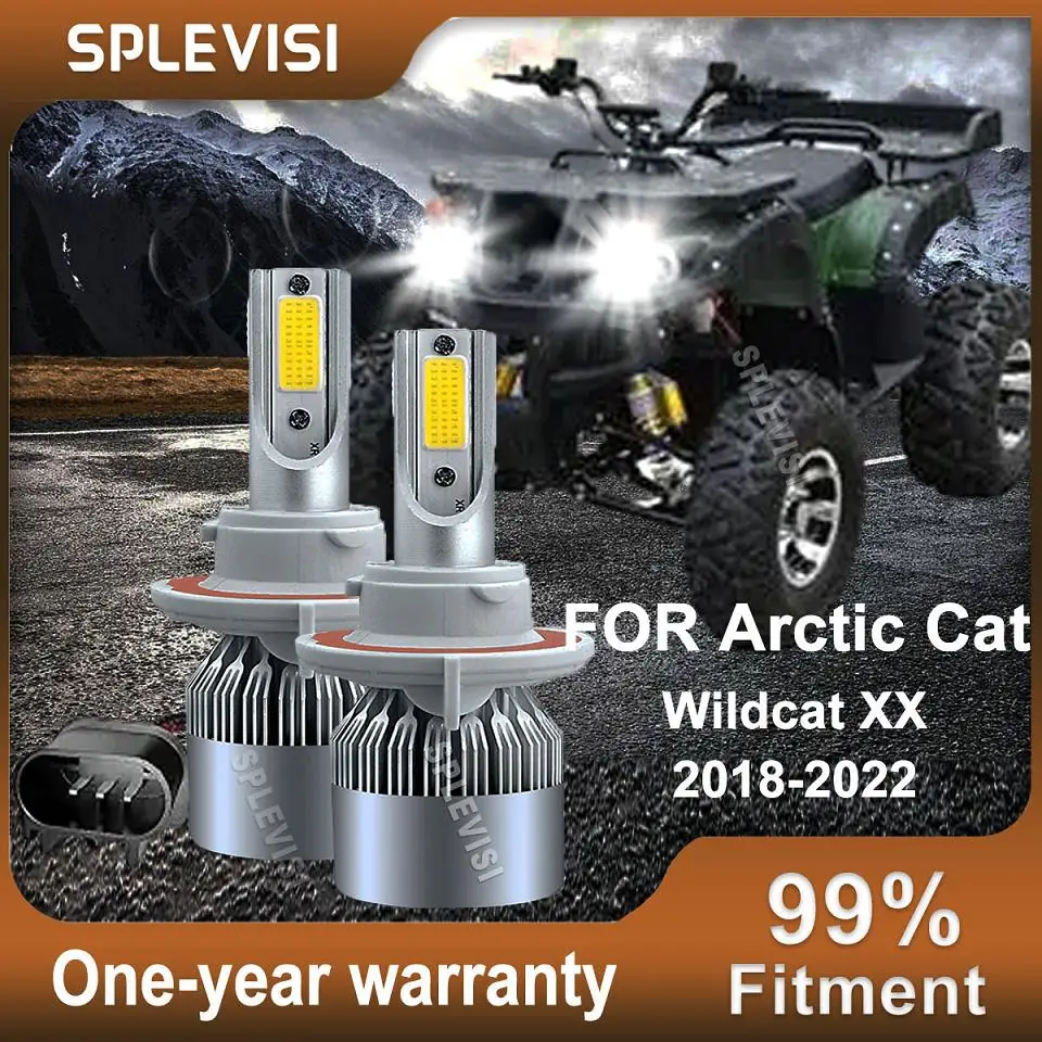 2X H13/9008 LED Bulbs High Low Beam 6000K White Conversion Kit For Arctic Cat Wildcat XX 2018 2019 2020 2021 2022 велорюкзак deuter ypsilon детский 28 л arctic zigzag 2020 3831019 3063