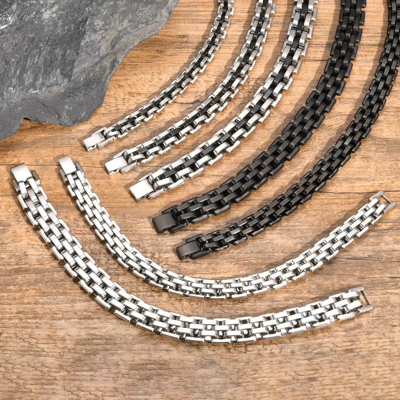 Stainless Steel Chain Watch Band Bracelet for Men