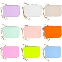 2024 Hot Selling Style Solid Color Nylon Waterproof Small Wallet Card Bag Coin Purse Key Chain Bags Accessories Holiday Gift 1