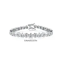 Bracelet jonc tendance en or 14 carats avec cœur et diamant de laboratoire de 4 mm, pour femme, idéal pour fiançailles, mariage, bijoux de fête, cadeau 4