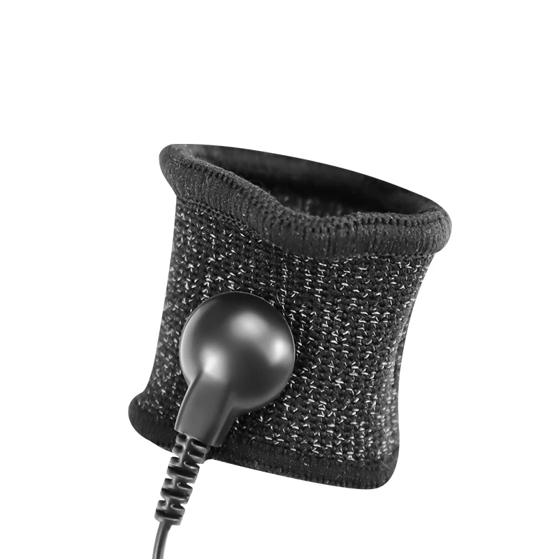 Sex Toys Electric Shock Penis Conductive Fiber Cock Ring Scrotum Sleeve Stimulation Therapy Delay Ejaculation for Men