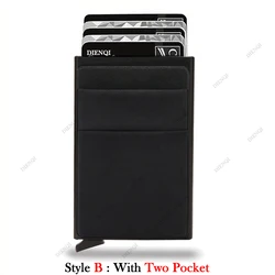 Sleek RFID - Blocking Anti - Theft Men's Wallet - Slim, Stylish Card Holder and Money Organizer (Black B)