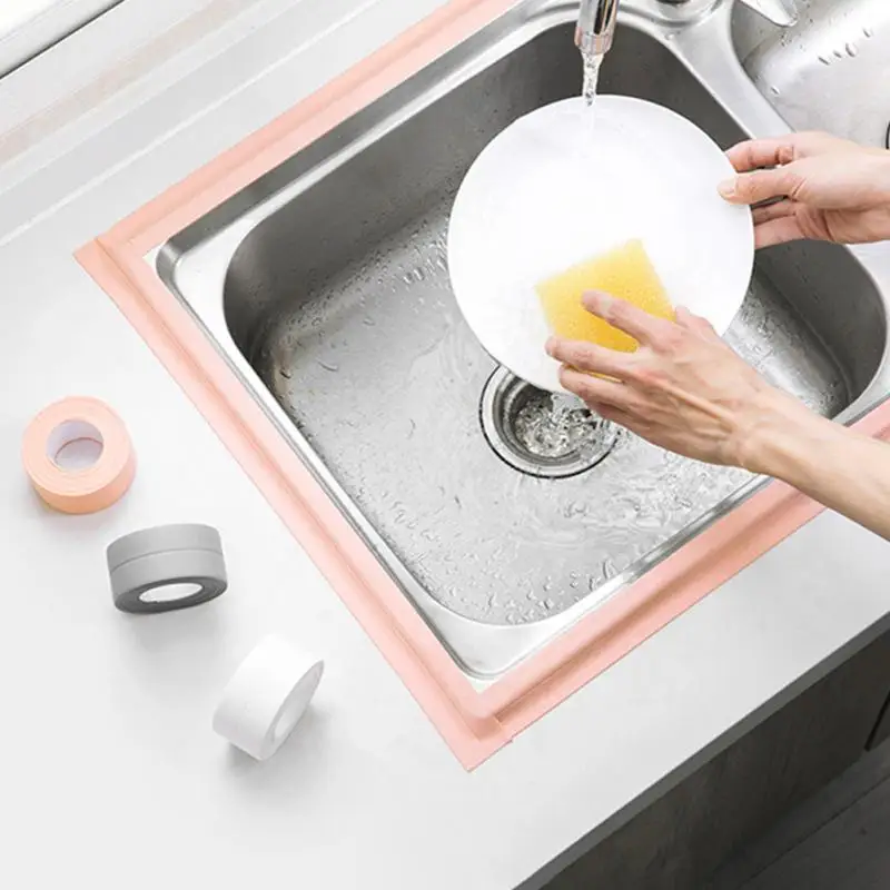 PVC Sealing Strip Tape Bathroom Bath Toilet Caulk Tape Self Adhesive Waterproof Mildew Proof Tapes For Kitchen Sink Wall Corner