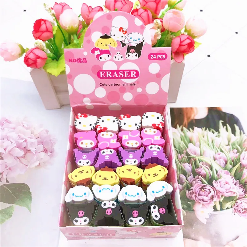 

Eraser Sassafras Sanrio Kuromi Cinnamon Dog Pudding Dog Cute Cartoon Style Fragrant Strip Cutable Rubber Eraser School Supplies