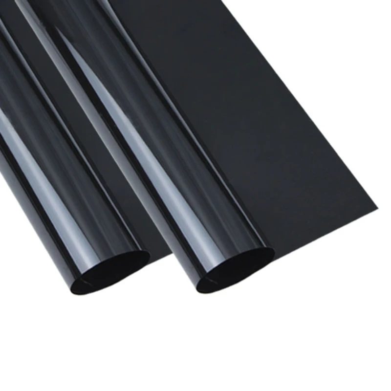 thumbnail image 1 of Película para ventanas de PET de color negro oscuro para edificios, visión unidireccional, espejo diurno, reflectante, protección solar, calor y rayos UV, decoración de privacidad de vidrio, 1 of 4