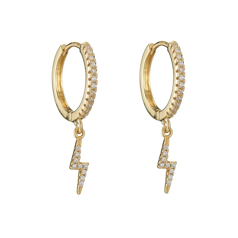 Delicate Silver Color Cubic Zircon Star & Moon Drop Pendant Hoop Earrings for Women New Trendy Wedding Earring Jewelry Gifts