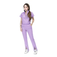 High Quality Multi Color Tunic Spa Work Suit Nurses Hospital Uniform Scrub Sets Women Zipper Set Short Sleeve Medical Uniforms - Image 3