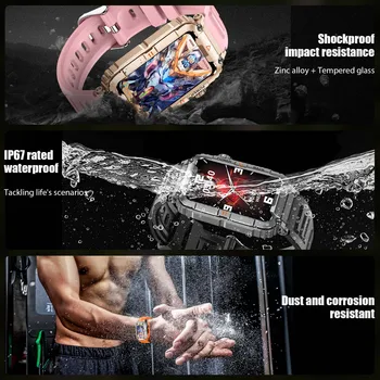 EIGIIS Military Smart Watch 100+ Sports Modes Health Monitor Bluetooth Call IP67 Waterproof Men Women For IOS Android KR88 6