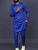 Men's luxury fashion casual black print two-piece set 5