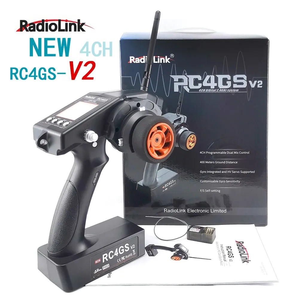 RadioLink RC4GS RC6GS V2 2.4G 4CH 6CH 400M 거리 원격 컨트롤러 송신기 + R6Fg R7FG