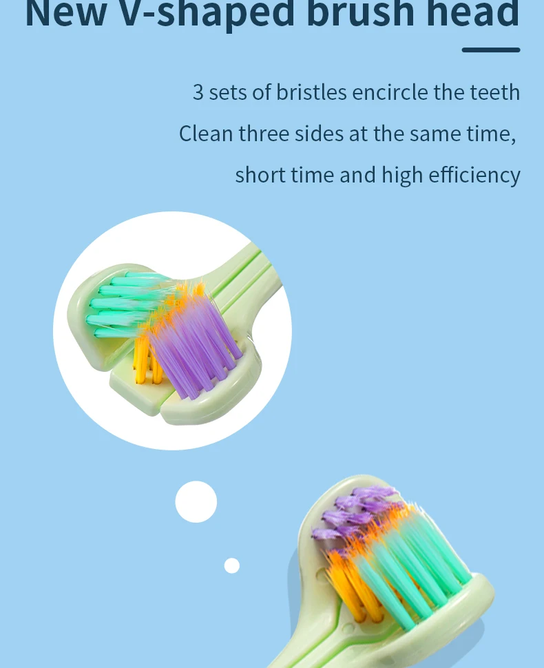 Three Sided Toothbrush Multi Color