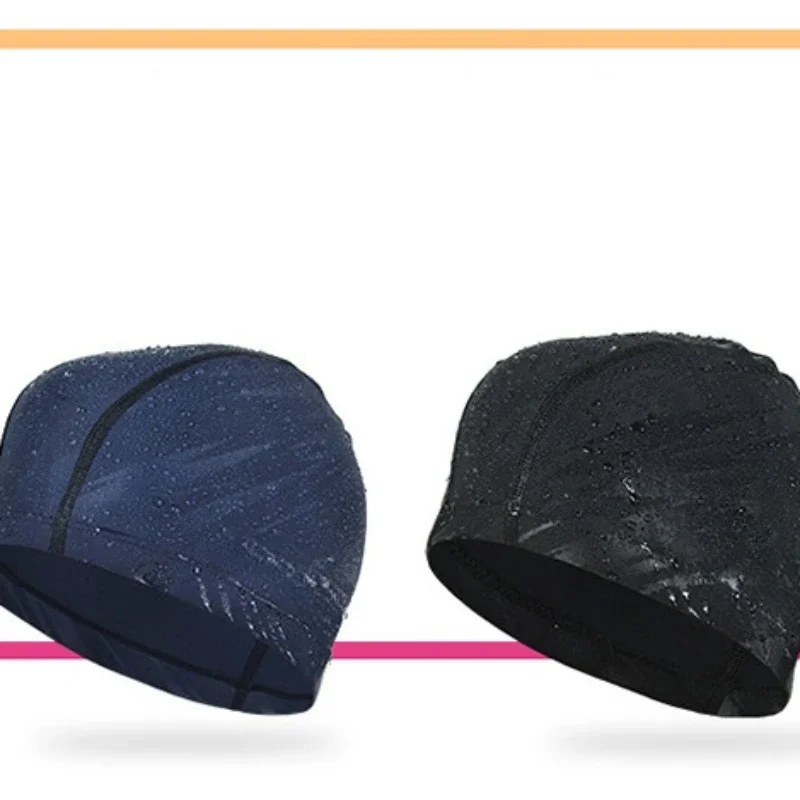 Mens High Grade Fabric Cloth Swimming Cap Durable Lightning Pattern Swim Caps for Men Swimming Accessories Bathing Hats 2