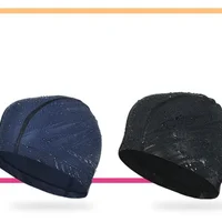 Mens High Grade Fabric Cloth Swimming Cap Durable Lightning Pattern Swim Caps for Men Swimming Accessories Bathing Hats 2