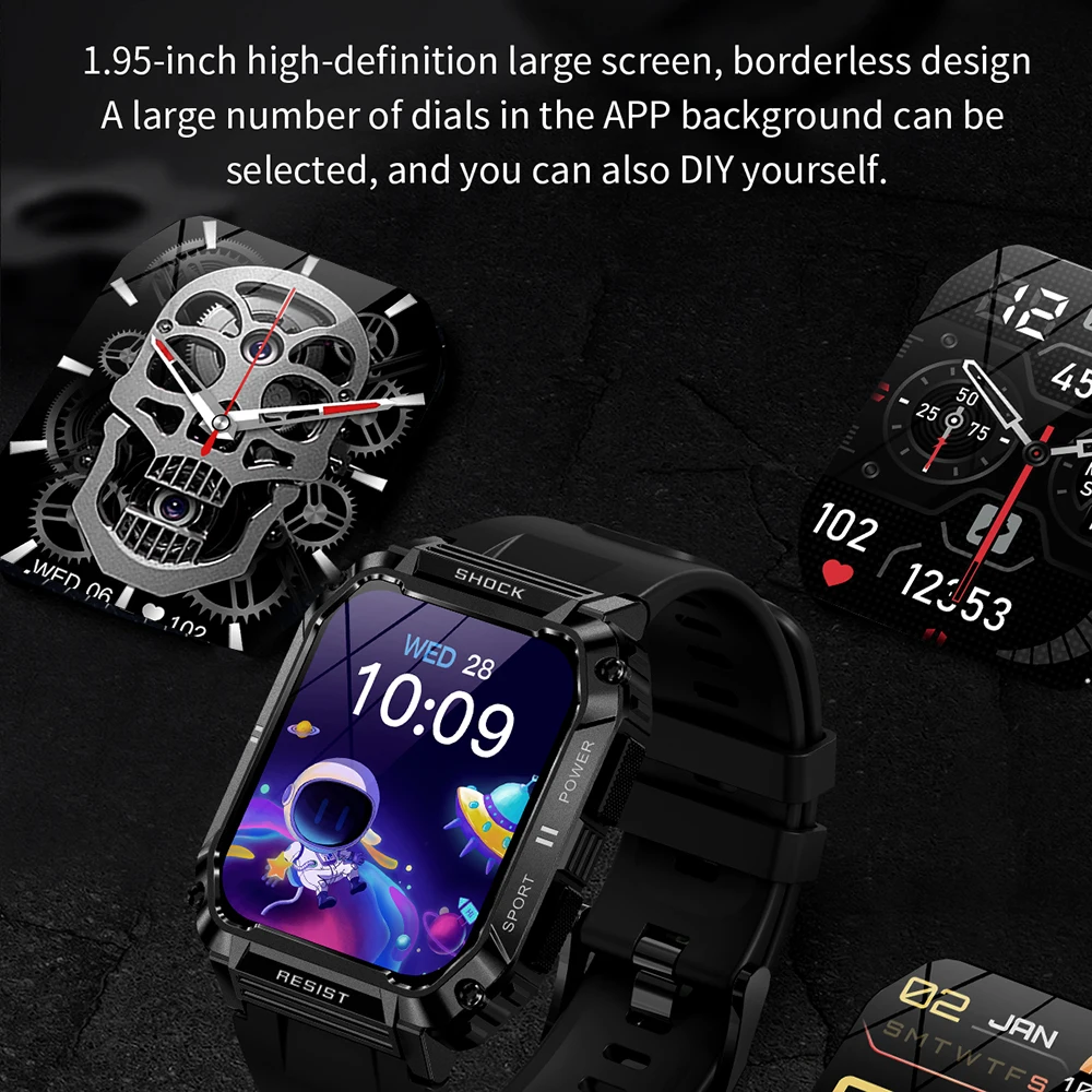 2023 ο ߿ Ʈ ġ IP68  Smartwatch HD 1.95 ġ ߰  ƮϽ ð   