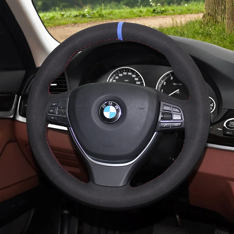 

Genuine Leather Hand Sewn Car Steering Wheel Cover For BMW 535 X5 325 530 5 Series 7 Series 320li 525 X6 Accessories Customize