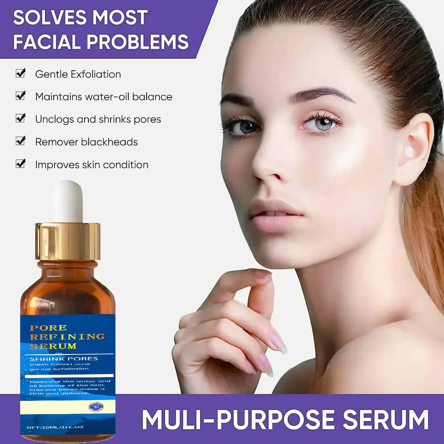 Pore Shrinking Serum Moisturizing Facial Essence for Relieving Dryness Oil Long-lasting Calming for Sensitive Skin Care 2