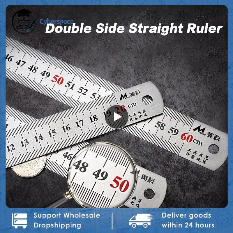 15cm/20cm/30cm/50cm Metric Ruler Stainless Steel Double Side Scale