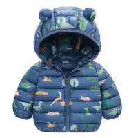 Baby Boys Girls Jackets For Kids Cartoon Bear Zipper Coats Autumn Boys Warm Hooded Down Jackets Children Christmas Outerwear 1