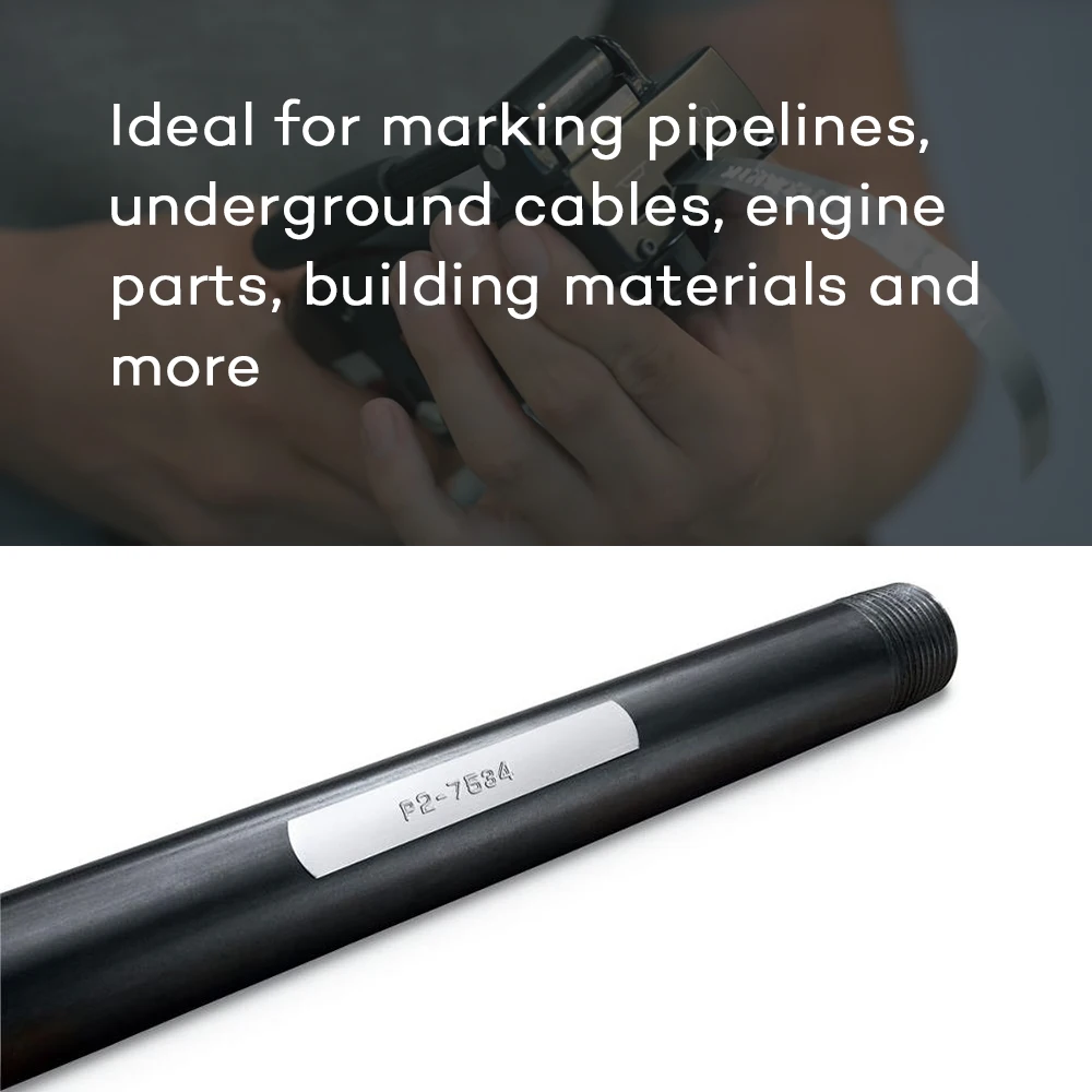 20 롤 비 접착 성 알루미늄 테이프 호환 DYMO 3D 31000 Dymo Rhino M1011 금속 라벨 프린터 용 12mm * 4.8m 엠보싱 테이프