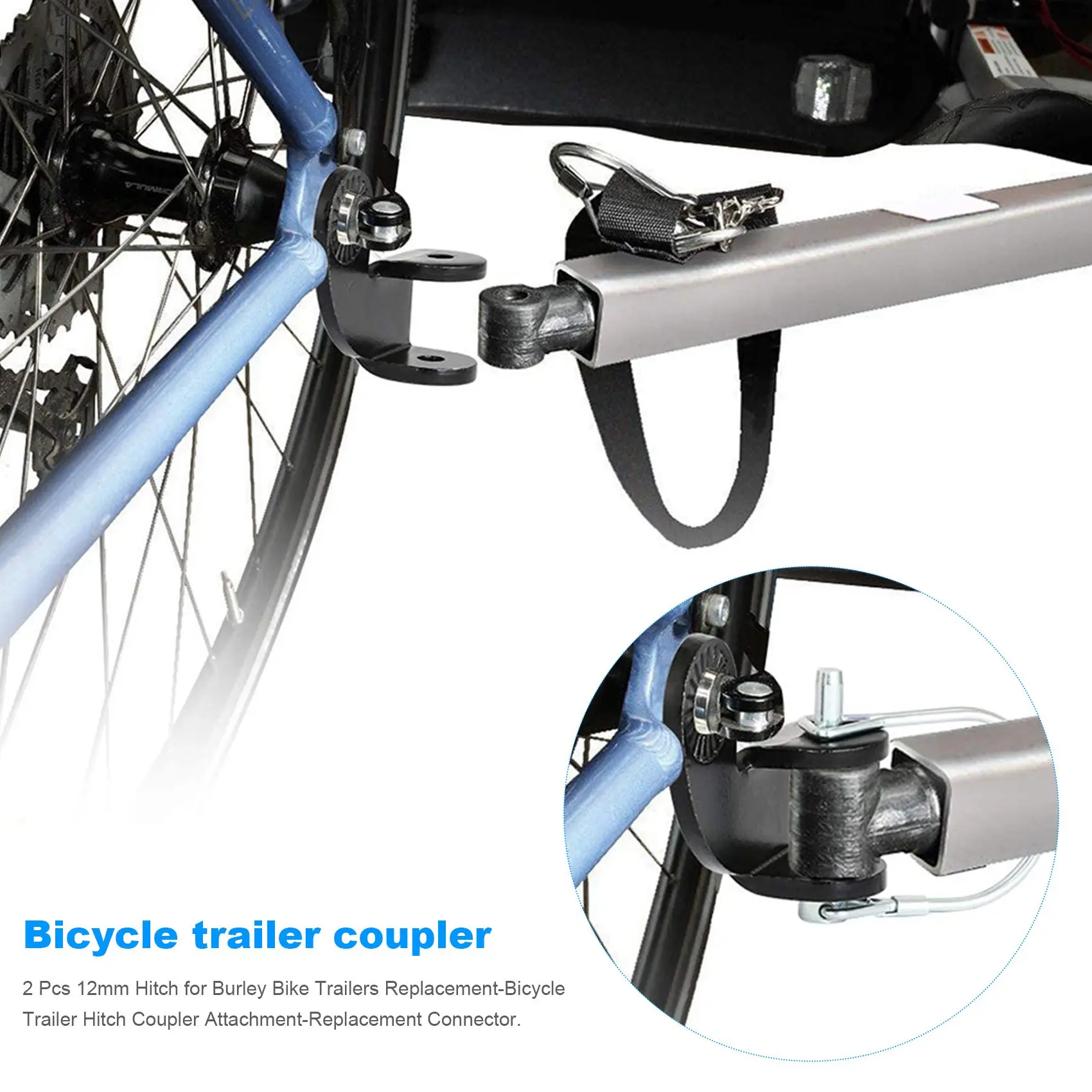 Pcs 12mm Hitch for Burley Bike Trailers Replacement-Bicycle