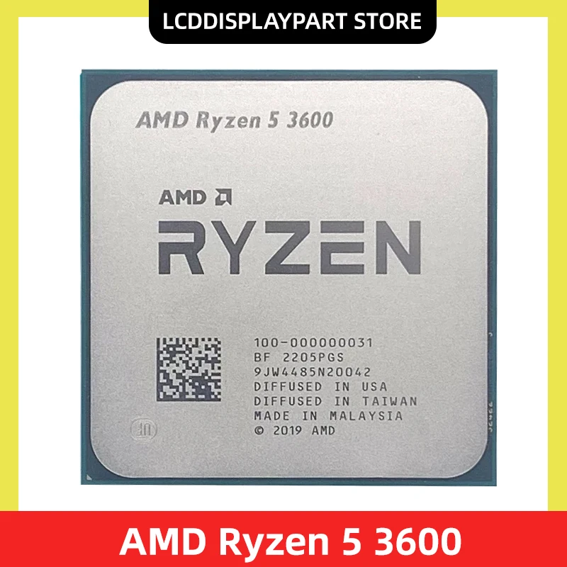 Amd Ryzen 5 3600 R5 3600 3.6 Ghz Processore Cpu A Sei Core A Dodici Thread 7Nm 65W L3 = 32M 100-000000031 Socket Am4