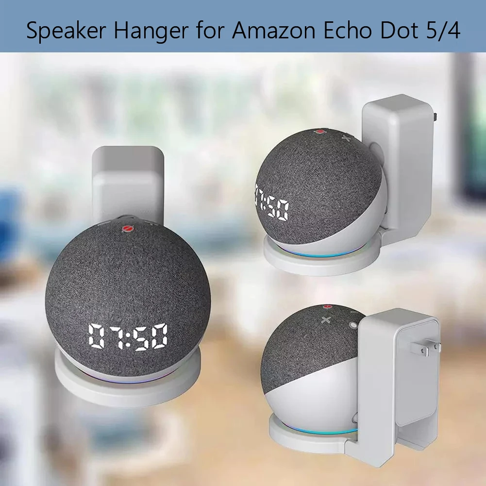 Soporte de Pared Compatible con  Echo Dot 4 / Echo Dot 5, Accesorios  con gestión de Cables integrada, no Requiere Tornillos, Soporte de Altavoz (  Echo Dot 4 / Echo Dot 5, Blanco) : .es: Electrónica